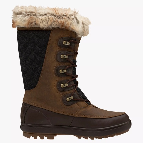 Helly Hansen Garibaldi VL Snow Boots Waterproof Nubuck Leather Faux Fur Women 8 - Picture 1 of 14